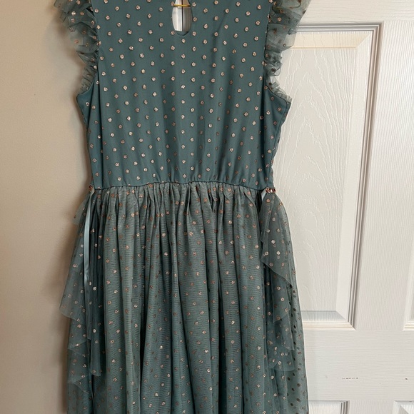 Big Girls Rose Gold Glitter Dress - Size 16 - Picture 6 of 7